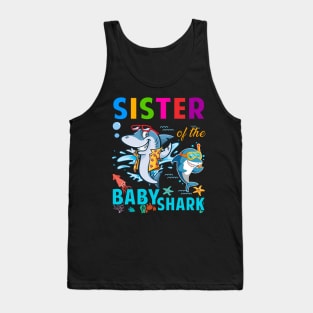 Sister Of The Baby Shark Birthday Daddy Shark Shirt Tank Top